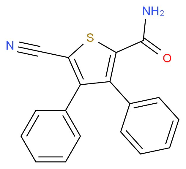 5-cyano-3,4-diphenylthiophene-2-carboxamide_分子结构_CAS_70541-98-9)