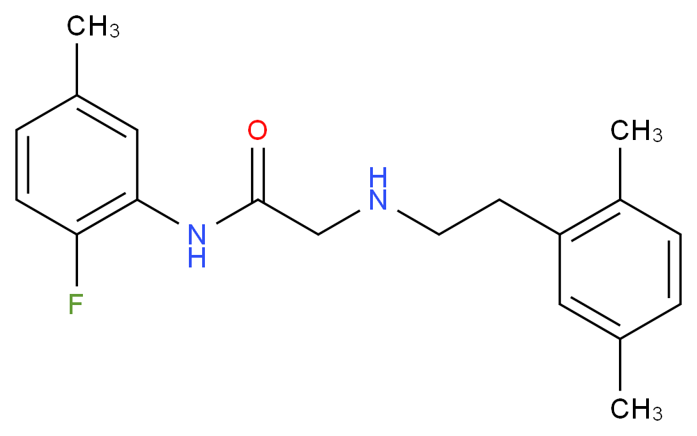 2-{[2-(2,5-dimethylphenyl)ethyl]amino}-N-(2-fluoro-5-methylphenyl)acetamide_分子结构_CAS_)