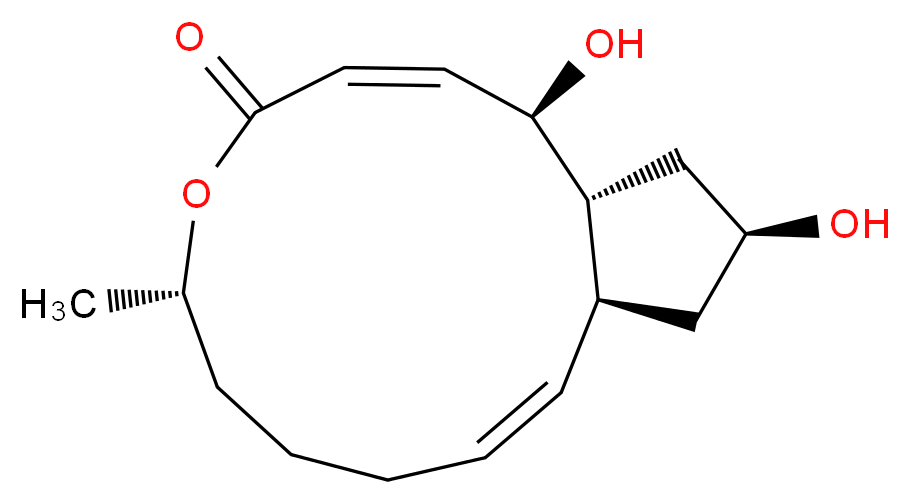 1,6,7,8,9,11A,12,13,14,14A-DECAHYDRO-1,13-DIHYDROXY-6-METHYL-4H-CYCLOPENT[F]OXACYCLOTRIDECIN-4-ONE_分子结构_CAS_)