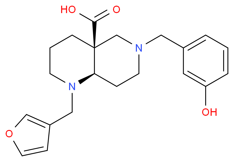 (4aS*,8aR*)-1-(3-furylmethyl)-6-(3-hydroxybenzyl)octahydro-1,6-naphthyridine-4a(2H)-carboxylic acid_分子结构_CAS_)