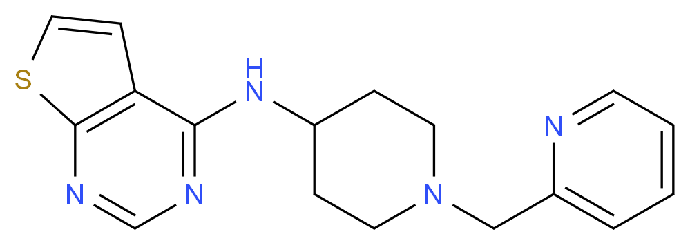 N-[1-(2-pyridinylmethyl)-4-piperidinyl]thieno[2,3-d]pyrimidin-4-amine_分子结构_CAS_)