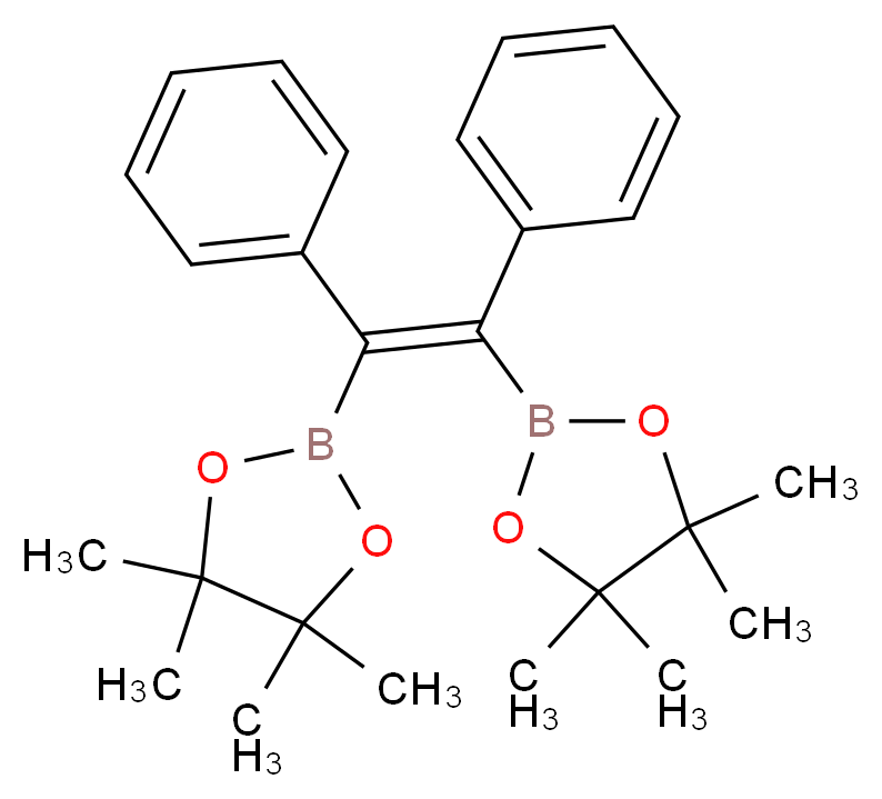 2-[(Z)-1,2-diphenyl-2-(tetramethyl-1,3,2-dioxaborolan-2-yl)ethenyl]-4,4,5,5-tetramethyl-1,3,2-dioxaborolane_分子结构_CAS_221006-76-4