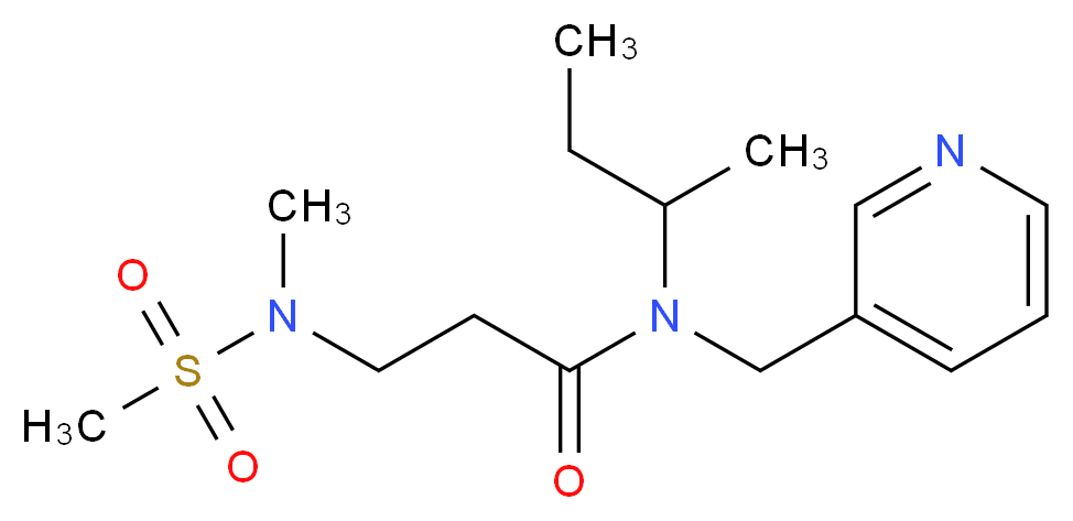 N-(sec-butyl)-3-[methyl(methylsulfonyl)amino]-N-(pyridin-3-ylmethyl)propanamide_分子结构_CAS_)