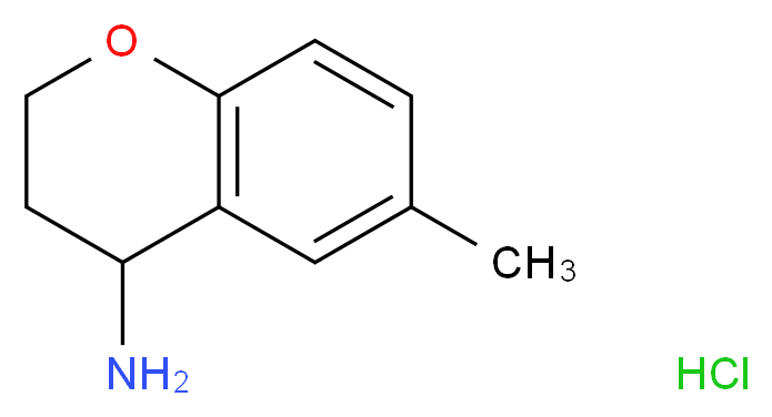 6-methyl-3,4-dihydro-2H-1-benzopyran-4-amine hydrochloride_分子结构_CAS_191608-11-4