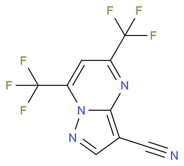 5,7-di(trifluoromethyl)pyrazolo[1,5-a]pyrimidine-3-carbonitrile_分子结构_CAS_175276-40-1)