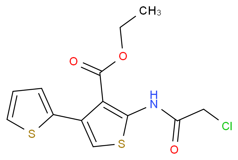 5'-(2-Chloro-acetylamino)-[2,3']bithiophenyl-4'-carboxylic acid ethyl ester_分子结构_CAS_315676-33-6)