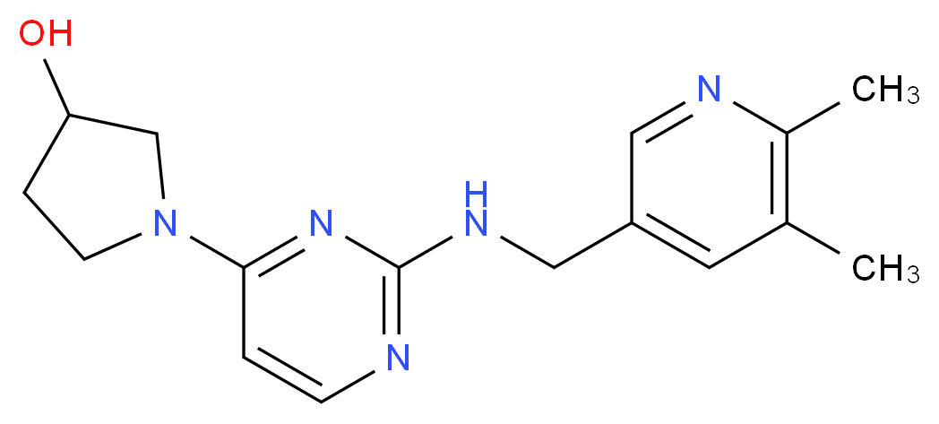 1-(2-{[(5,6-dimethylpyridin-3-yl)methyl]amino}pyrimidin-4-yl)pyrrolidin-3-ol_分子结构_CAS_)