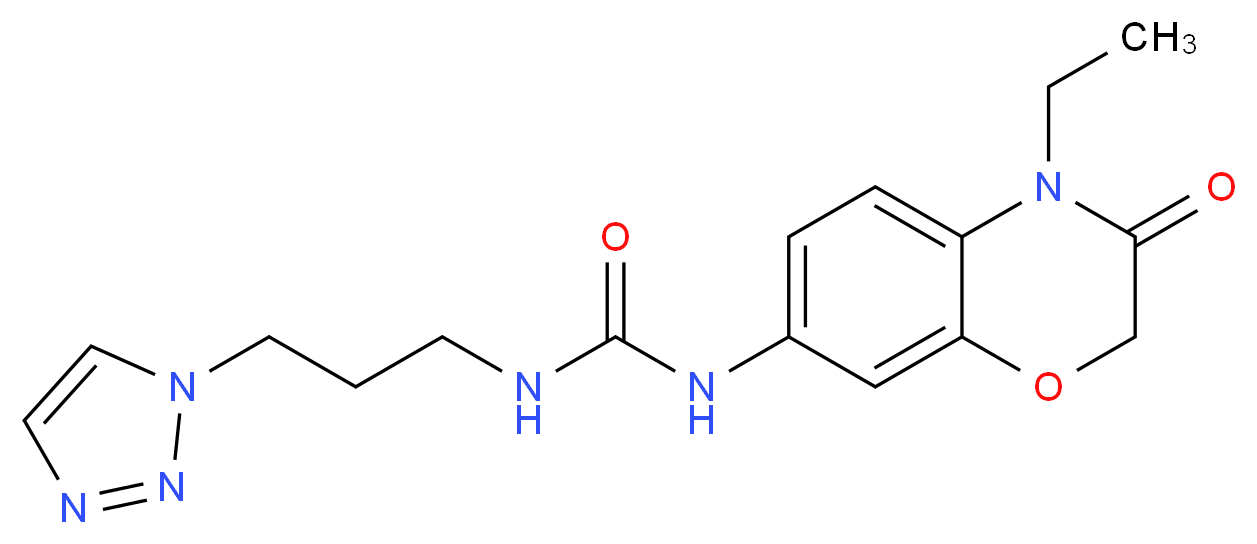 N-(4-ethyl-3-oxo-3,4-dihydro-2H-1,4-benzoxazin-7-yl)-N'-[3-(1H-1,2,3-triazol-1-yl)propyl]urea_分子结构_CAS_)