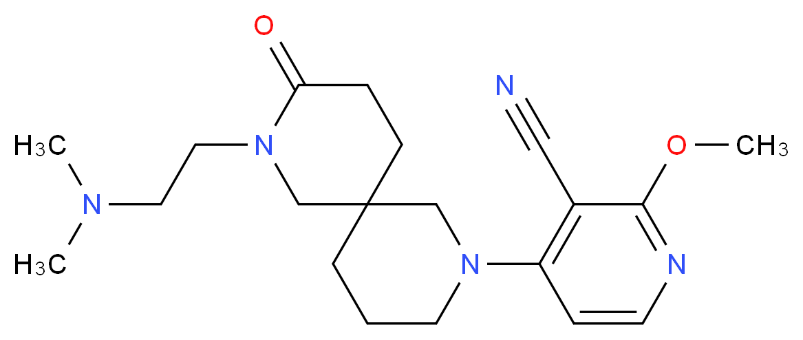 4-{8-[2-(dimethylamino)ethyl]-9-oxo-2,8-diazaspiro[5.5]undec-2-yl}-2-methoxynicotinonitrile_分子结构_CAS_)