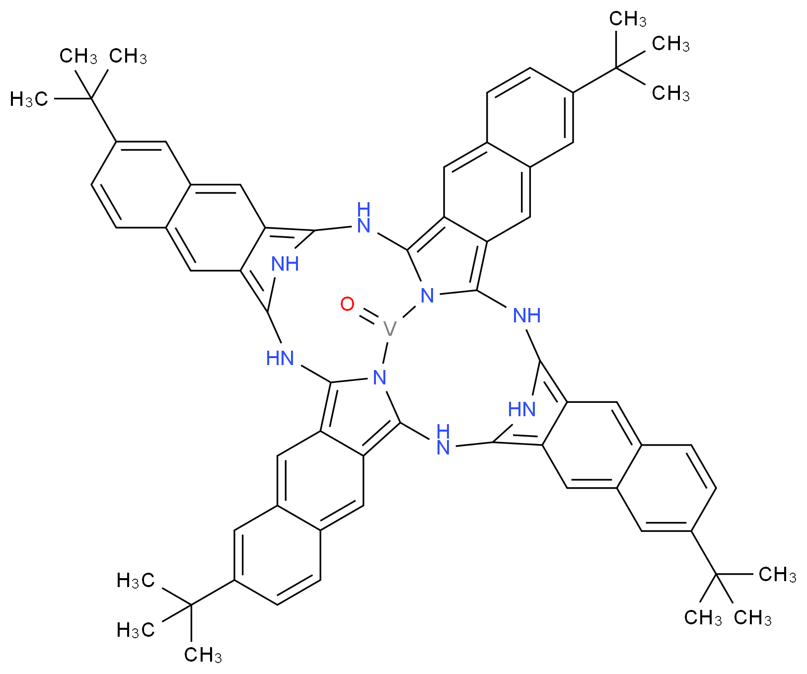 2,11,20,29-四叔丁基-2,3-萘酞菁氧钒_分子结构_CAS_105011-00-5)