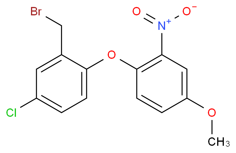 1-[2-(bromomethyl)-4-chlorophenoxy]-4-methoxy-2-nitrobenzene_分子结构_CAS_1215782-19-6