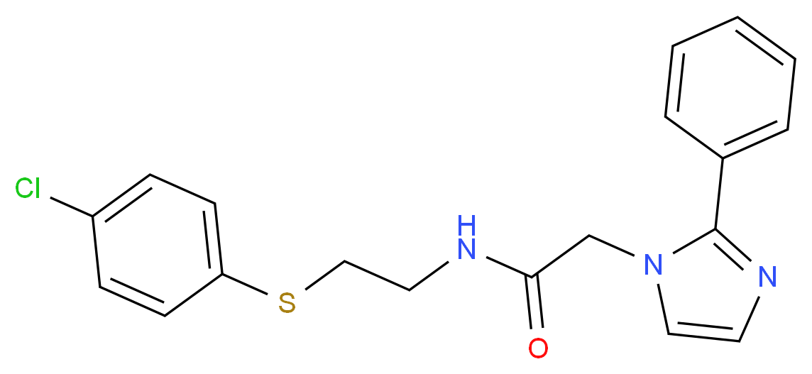 N-{2-[(4-chlorophenyl)thio]ethyl}-2-(2-phenyl-1H-imidazol-1-yl)acetamide_分子结构_CAS_)