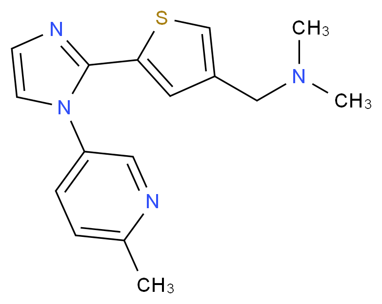 N,N-dimethyl-1-{5-[1-(6-methylpyridin-3-yl)-1H-imidazol-2-yl]-3-thienyl}methanamine_分子结构_CAS_)