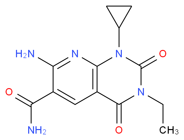 7-Amino-1-cyclopropyl-3-ethyl-2,4-dioxopyrido[2,3-d]pyrimidine-6-carboxamide_分子结构_CAS_142557-61-7)