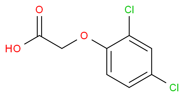 2-(2,4-dichlorophenoxy)acetic acid_分子结构_CAS_94-75-7