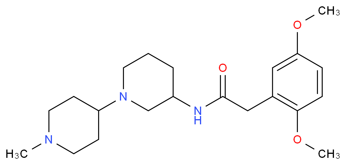 2-(2,5-dimethoxyphenyl)-N-(1'-methyl-1,4'-bipiperidin-3-yl)acetamide_分子结构_CAS_)