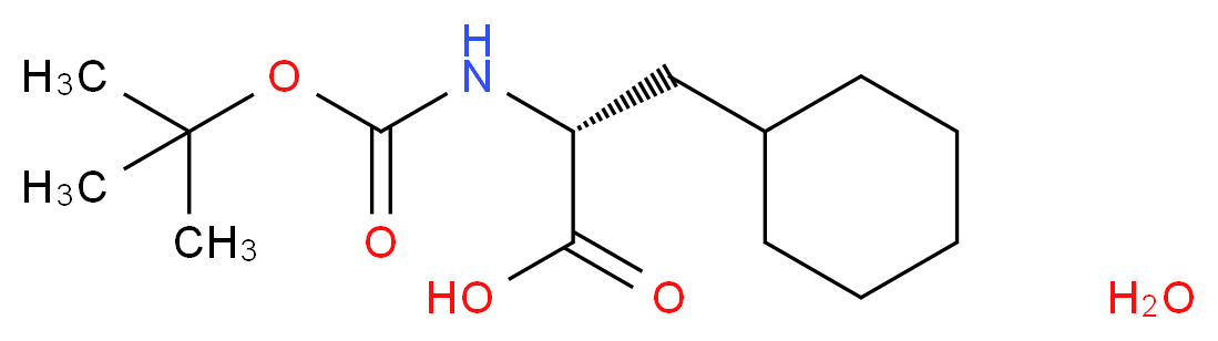 (2R)-2-{[(tert-butoxy)carbonyl]amino}-3-cyclohexylpropanoic acid hydrate_分子结构_CAS_127095-92-5