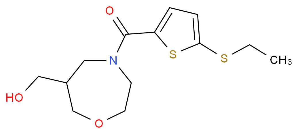 (4-{[5-(ethylthio)-2-thienyl]carbonyl}-1,4-oxazepan-6-yl)methanol_分子结构_CAS_)