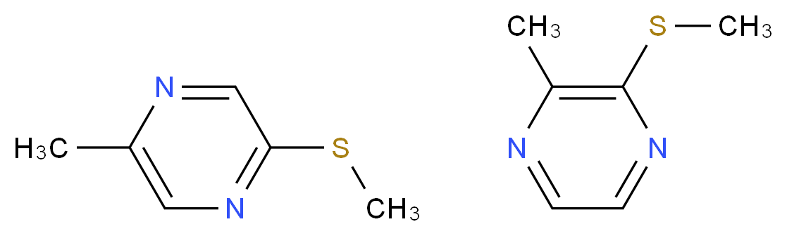 2-methyl-3-(methylsulfanyl)pyrazine; 2-methyl-5-(methylsulfanyl)pyrazine_分子结构_CAS_67952-65-2