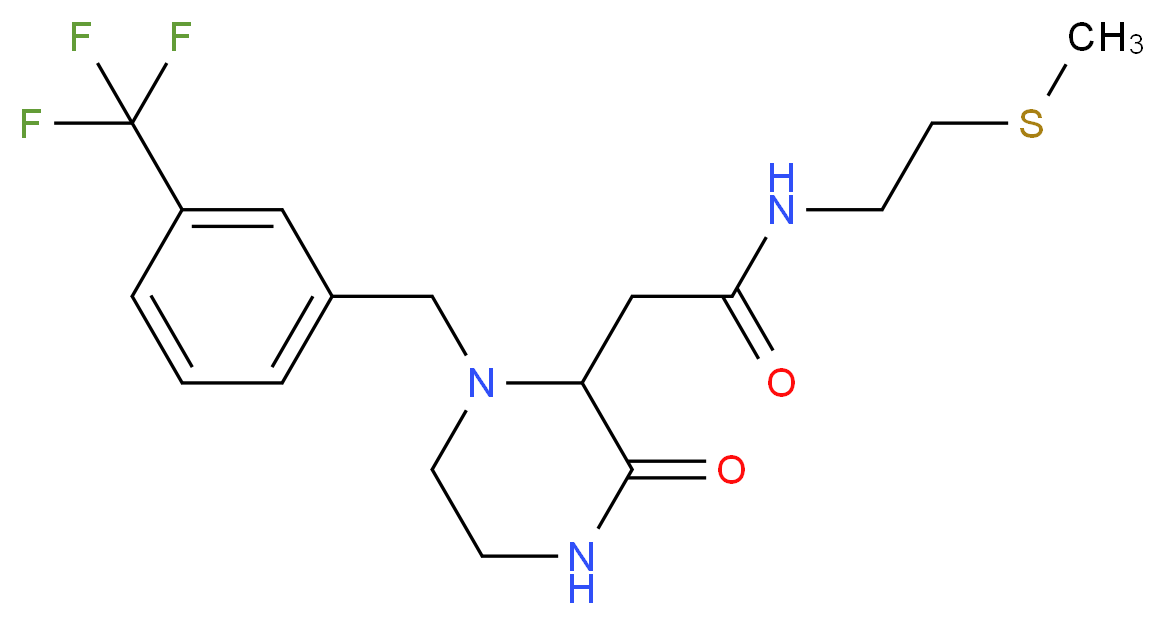 N-[2-(methylthio)ethyl]-2-{3-oxo-1-[3-(trifluoromethyl)benzyl]-2-piperazinyl}acetamide_分子结构_CAS_)