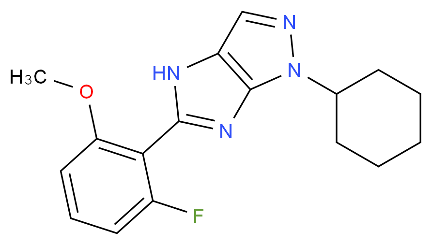 1-cyclohexyl-5-(2-fluoro-6-methoxyphenyl)-1,4-dihydroimidazo[4,5-c]pyrazole_分子结构_CAS_)
