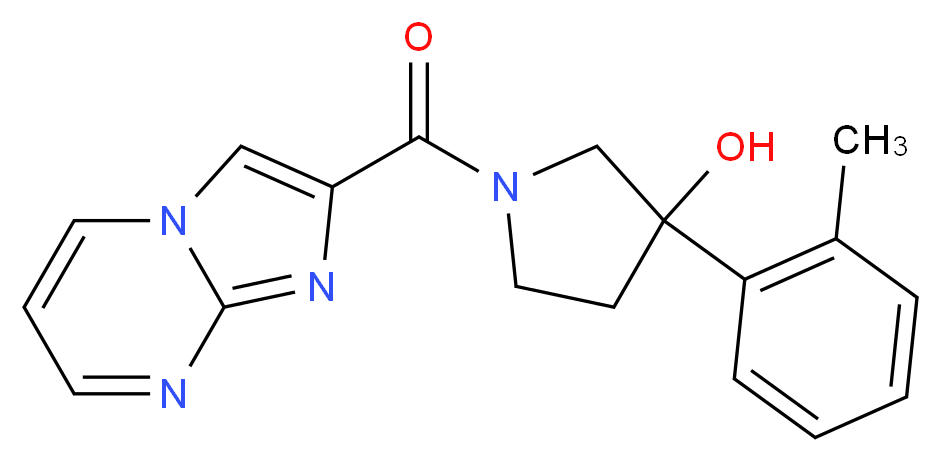 1-(imidazo[1,2-a]pyrimidin-2-ylcarbonyl)-3-(2-methylphenyl)pyrrolidin-3-ol_分子结构_CAS_)