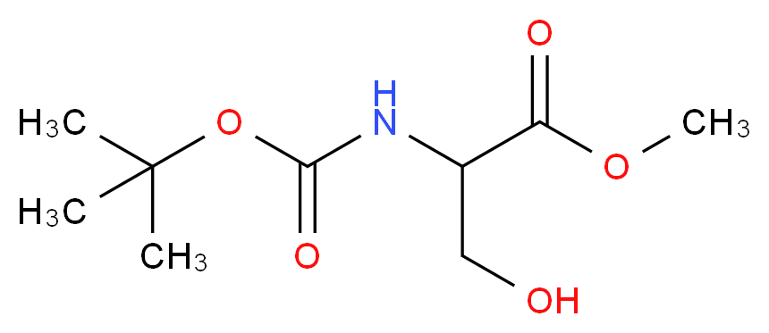 methyl 2-{[(tert-butoxy)carbonyl]amino}-3-hydroxypropanoate_分子结构_CAS_69942-12-7