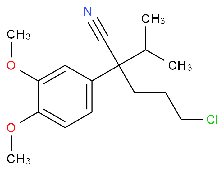 5-chloro-2-(3,4-dimethoxyphenyl)-2-(propan-2-yl)pentanenitrile_分子结构_CAS_27487-83-8