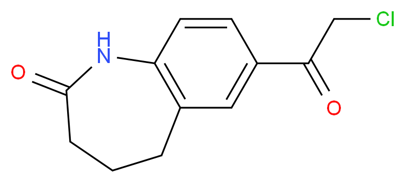 7-(2-chloroacetyl)-2,3,4,5-tetrahydro-1H-1-benzazepin-2-one_分子结构_CAS_154195-54-7