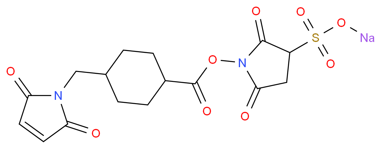 4-(N-马来酰亚胺甲基)环己烷-1-羧酸 3-磺酸基-N-羟基琥珀酰亚胺酯钠盐_分子结构_CAS_92921-24-9)