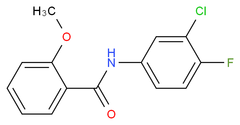 N-(3-chloro-4-fluorophenyl)-2-methoxybenzamide_分子结构_CAS_304890-00-4