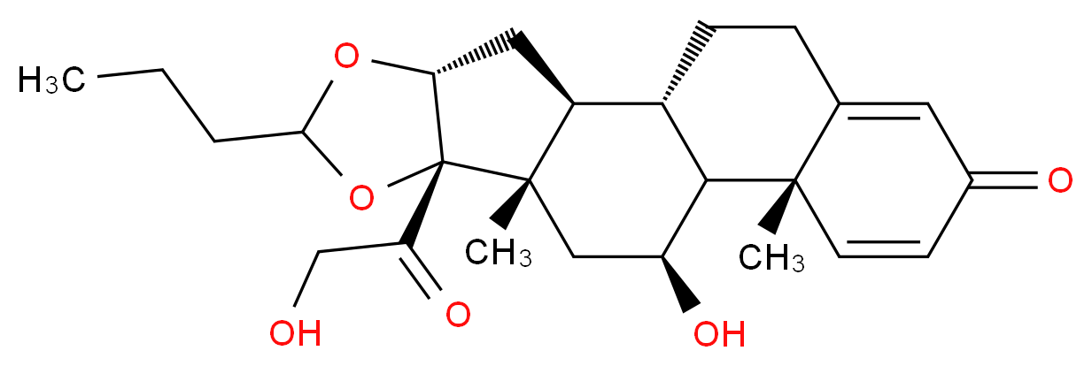 (1S,2S,4R,8S,9S,11S,12S,13R)-11-hydroxy-8-(2-hydroxyacetyl)-9,13-dimethyl-6-propyl-5,7-dioxapentacyclo[10.8.0.0<sup>2</sup>,<sup>9</sup>.0<sup>4</sup>,<sup>8</sup>.0<sup>1</sup><sup>3</sup>,<sup>1</sup><sup>8</sup>]icosa-14,17-dien-16-one_分子结构_CAS_51333-22-3
