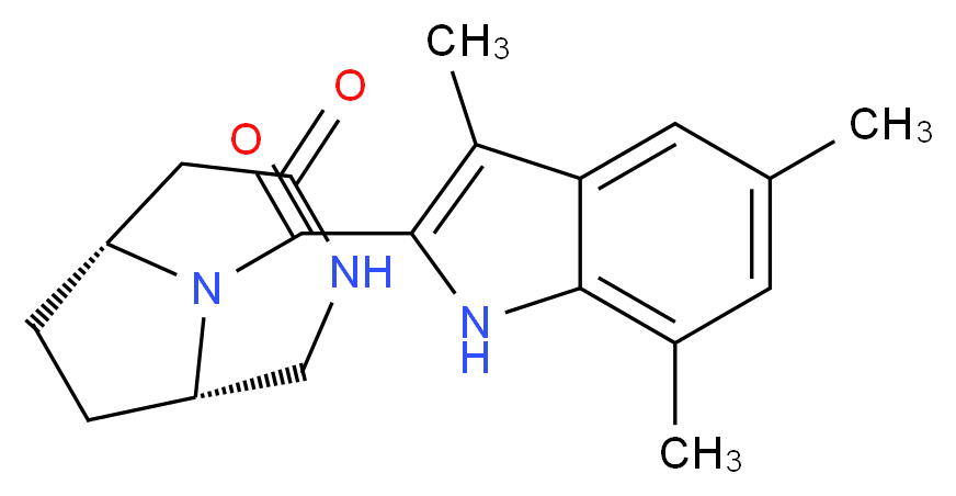 (1S*,6R*)-9-[(3,5,7-trimethyl-1H-indol-2-yl)carbonyl]-3,9-diazabicyclo[4.2.1]nonan-4-one_分子结构_CAS_)
