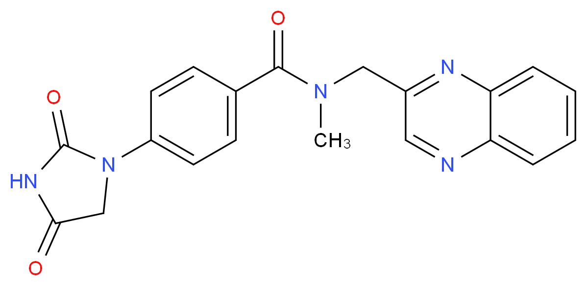 4-(2,4-dioxo-1-imidazolidinyl)-N-methyl-N-(2-quinoxalinylmethyl)benzamide_分子结构_CAS_)