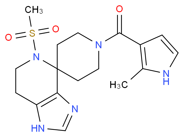 1'-[(2-methyl-1H-pyrrol-3-yl)carbonyl]-5-(methylsulfonyl)-1,5,6,7-tetrahydrospiro[imidazo[4,5-c]pyridine-4,4'-piperidine]_分子结构_CAS_)