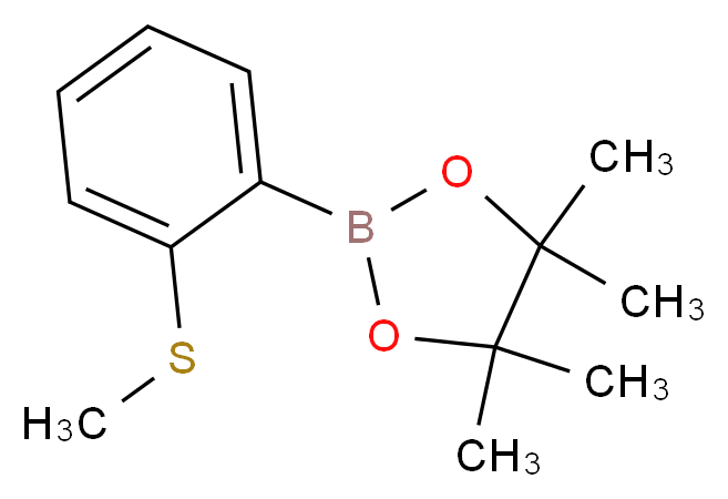 2-METHYLSULFANYLPHENYLBORONIC ACID, PINACOL ESTER_分子结构_CAS_1072945-09-5)