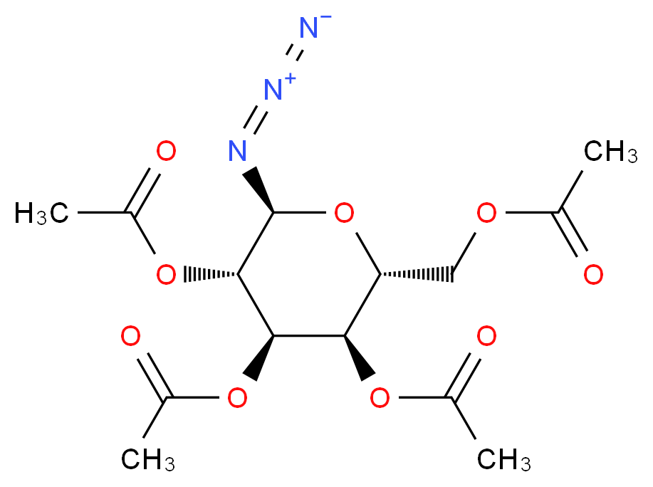 1-Azido-1-deoxy-beta-D-glucopyranoside tetraacetate 98%_分子结构_CAS_13992-25-1)