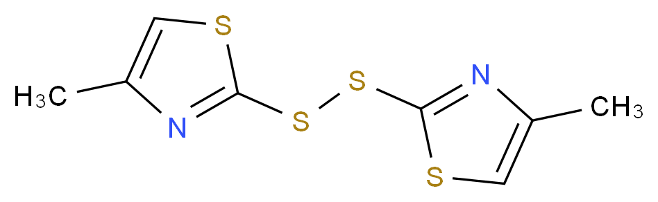 4-methyl-2-[(4-methyl-1,3-thiazol-2-yl)disulfanyl]-1,3-thiazole_分子结构_CAS_23826-98-4