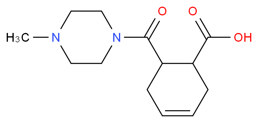 6-(4-Methyl-piperazine-1-carbonyl)-cyclohex-3-enecarboxylic acid_分子结构_CAS_436087-12-6)