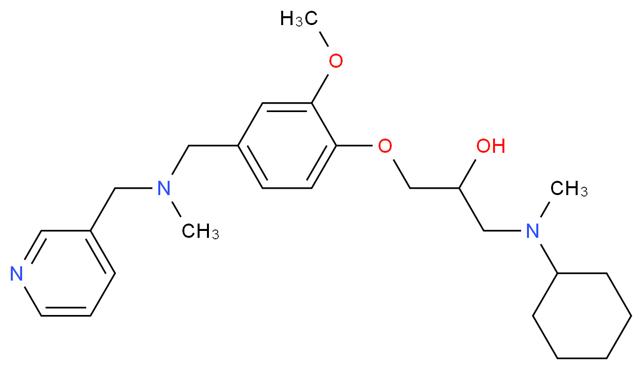 1-[cyclohexyl(methyl)amino]-3-(2-methoxy-4-{[methyl(3-pyridinylmethyl)amino]methyl}phenoxy)-2-propanol_分子结构_CAS_)
