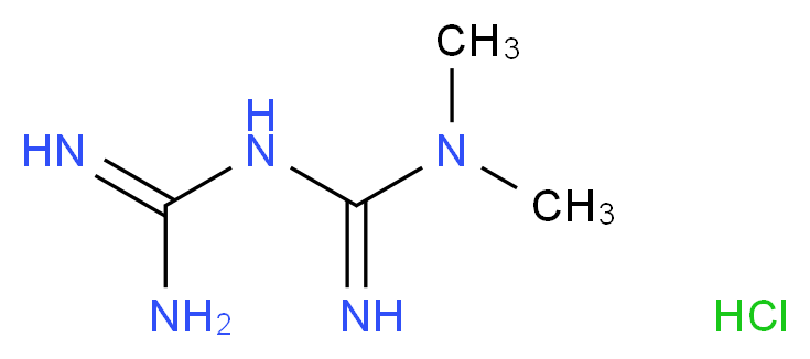 1-carbamimidamido-N,N-dimethylmethanimidamide hydrochloride_分子结构_CAS_1115-70-4