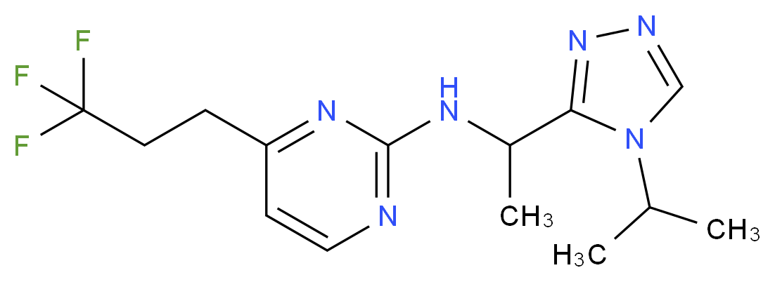 N-[1-(4-isopropyl-4H-1,2,4-triazol-3-yl)ethyl]-4-(3,3,3-trifluoropropyl)pyrimidin-2-amine_分子结构_CAS_)