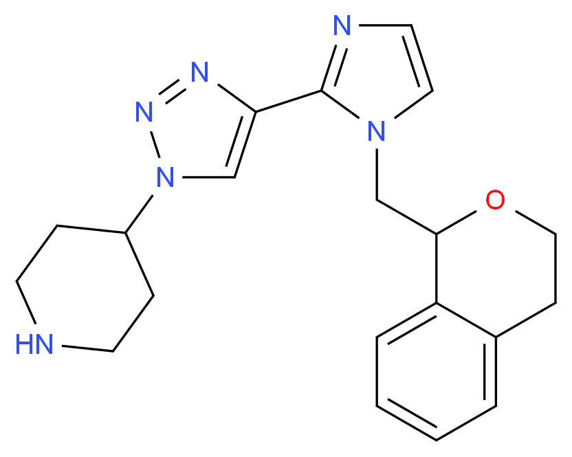 4-{4-[1-(3,4-dihydro-1H-isochromen-1-ylmethyl)-1H-imidazol-2-yl]-1H-1,2,3-triazol-1-yl}piperidine_分子结构_CAS_)