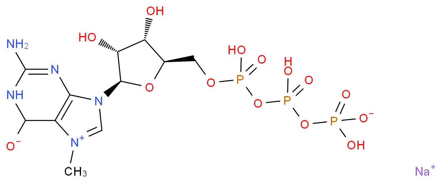 5′-三磷酸 7-甲基鸟苷 钠盐_分子结构_CAS_104809-18-9)