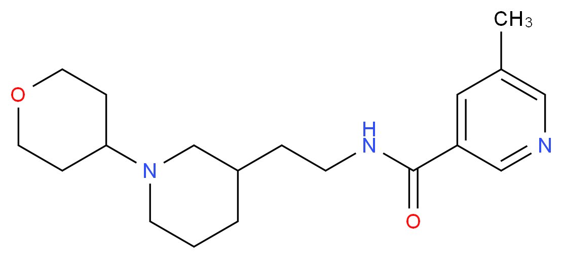 5-methyl-N-{2-[1-(tetrahydro-2H-pyran-4-yl)piperidin-3-yl]ethyl}nicotinamide_分子结构_CAS_)