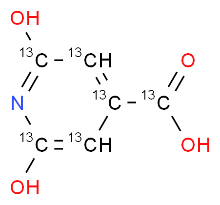 2,6-dihydroxy(2,3,4,5,6-<sup>1</sup><sup>3</sup>C<sub>5</sub>)pyridine-4-carboxylic acid_分子结构_CAS_1202864-55-8