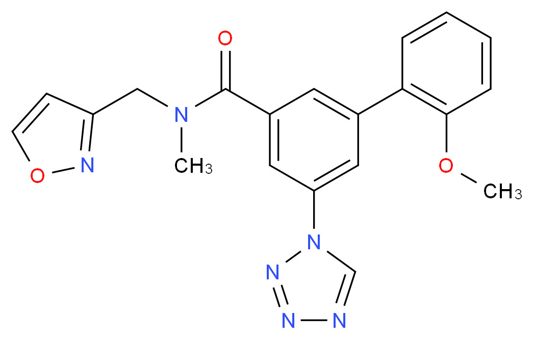 N-(3-isoxazolylmethyl)-2'-methoxy-N-methyl-5-(1H-tetrazol-1-yl)-3-biphenylcarboxamide_分子结构_CAS_)