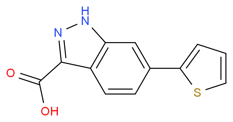 6-THIOPHEN-2-YL-1H-INDAZOLE-3-CARBOXYLIC ACID_分子结构_CAS_869783-22-2)