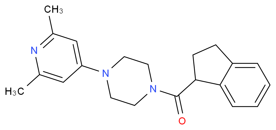 1-(2,3-dihydro-1H-inden-1-ylcarbonyl)-4-(2,6-dimethyl-4-pyridinyl)piperazine_分子结构_CAS_)