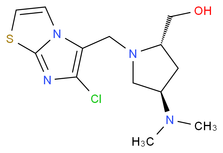 [(2S,4R)-1-[(6-chloroimidazo[2,1-b][1,3]thiazol-5-yl)methyl]-4-(dimethylamino)pyrrolidin-2-yl]methanol_分子结构_CAS_)